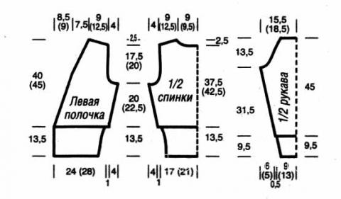 Меланжевый (розовый) пуловер с узором из кос Меланжевый (розовый) пуловер с узором из кос