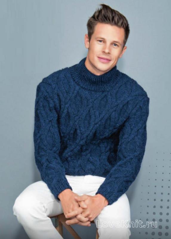 мужской свитер крупной вязки схема