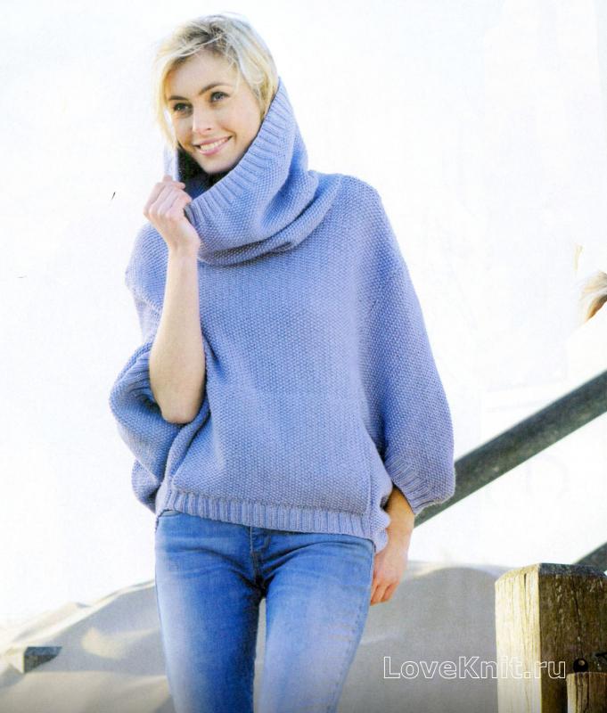 Объемный свитер крупной вязки спицами: схемы женских стильных изделий