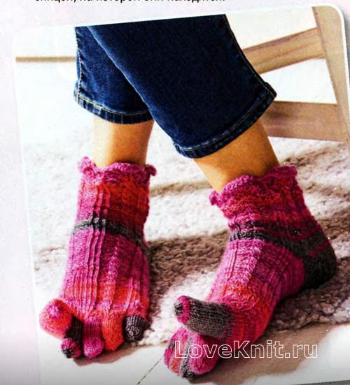 Короткие носки спицами из 50 г пряжи — простой мастер-класс