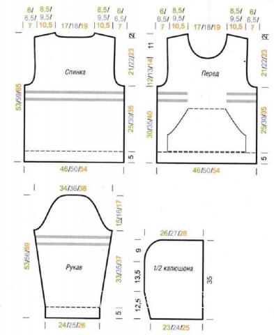Схема вязания толстовка с капюшоном  раздел для детей детские кофты, жакеты и тд