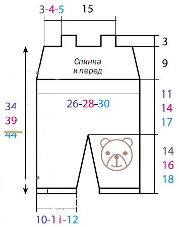 Схема вязания детский комбинезон на широких лямках раздел для детей детские штанишки