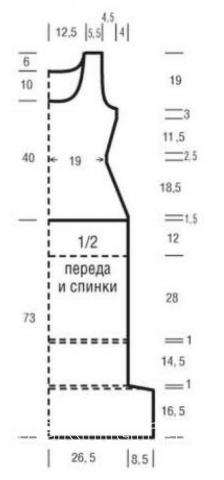 Схема вязания длинное платье-майка с ажурным узором раздел вязание спицами для женщин платья, сарафаны для женщин