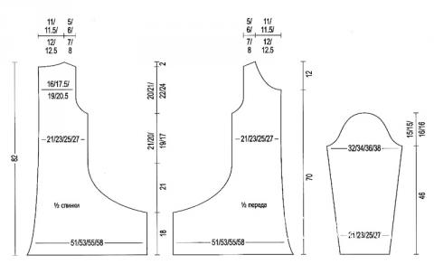 Схема вязания свободная туника с асимметричным краем раздел вязание спицами для женщин платья, сарафаны для женщин