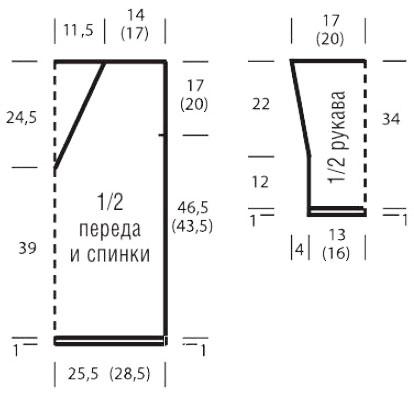 Кофта с v образным вырезом спицами с описанием и схемами