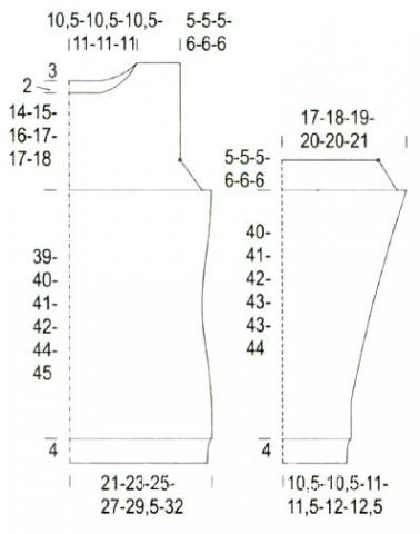 Схема вязания джемпер в контрастную полоску  раздел вязание спицами для женщин кофты спицами женские
