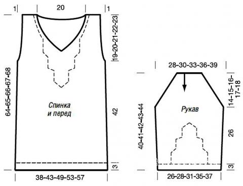 Схема вязания меланжевый джемпер с центральным рисунком раздел вязание спицами для женщин кофты спицами женские