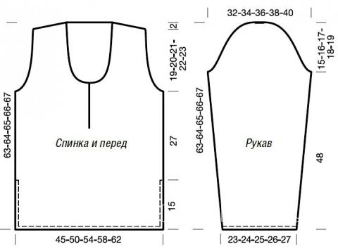 Схема вязания меланжевый пуловер с глубоким вырезом на груди раздел вязание спицами для женщин кофты спицами женские