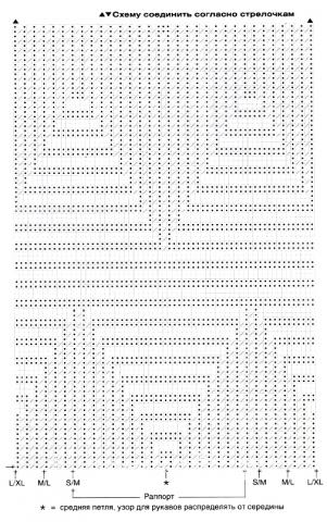 Схема вязания пуловер с полупатентным узором из ромбов раздел вязание спицами для женщин кофты спицами женские