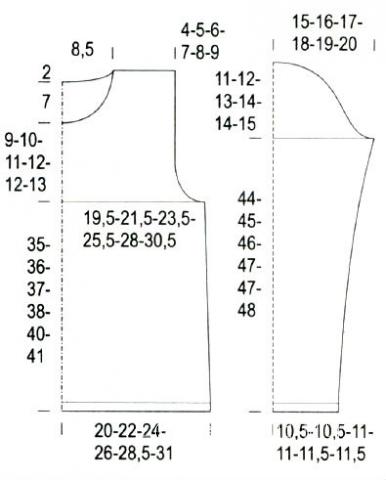Схема вязания пуловер в широкую цветную полоску раздел вязание спицами для женщин кофты спицами женские
