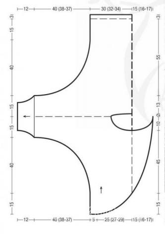 Схема вязания удлиненный джемпер оверсайз с асимметричной длиной раздел вязание спицами для женщин кофты спицами женские