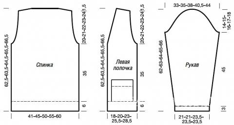 Схема вязания удлиненный меланжевый кардиган и шапочка раздел вязание спицами для женщин кофты спицами женские