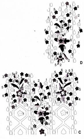 Схема вязания женский джемпер с цветочным рисунком  раздел вязание спицами для женщин кофты спицами женские