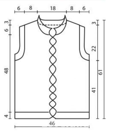 Схема вязания жилет с центральной косой раздел вязание спицами для женщин кофты спицами женские