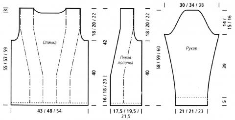 Схема вязания удлиненный жакет с узорчатыми планками раздел вязание спицами для женщин жакеты спицами