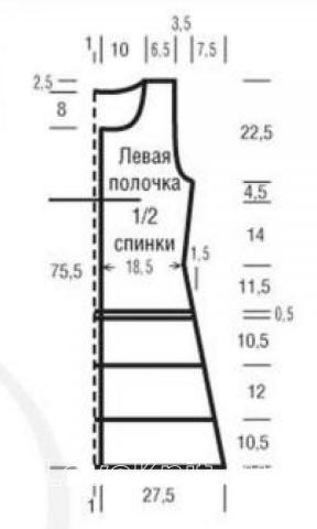 Схема вязания удлиненный жилет с узором зигзаг раздел вязание спицами для женщин жакеты спицами