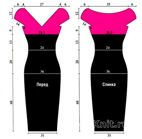 Схема вязания черно - розовое платье раздел вязание крючком для женщин платья, сарафаны для женщин