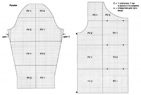 Схема вязания свободный двубортный жакет с цветным узором раздел вязание крючком для женщин кофты для женщин