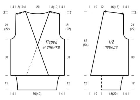 Схема вязания топ с глубоким вырезом и шаль раздел вязание крючком для женщин кофты для женщин