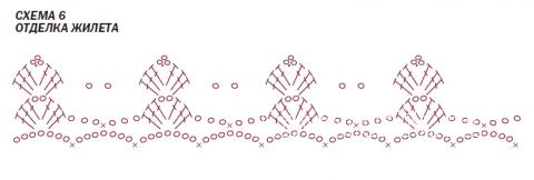 Схема вязания ажурный жилет с узором из цветов раздел вязание крючком для женщин жилеты, безрукавки для женщин