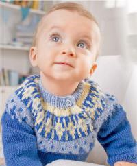 Как связать  цветной пуловер для мальчика с застежкой 