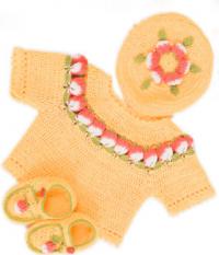 Как связать  детский комплект из (кофточка, шапочка и носочки)