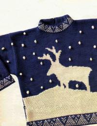 Как связать  детский свитер с оленями