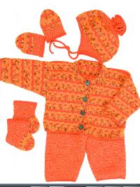 Как связать  оранжевый детский костюм