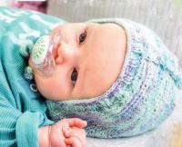 Как связать меланжевая шапочка для малыша на завязках