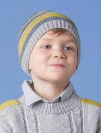 Как связать полосатая шапочка для ребенка