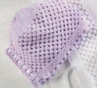Как связать  розовая шапочка с ажурным узором для малыша