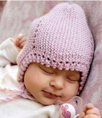 Как связать  шапочка для младенца с декоративной каймой