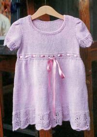 Как связать  детское платье с коротким рукавом
