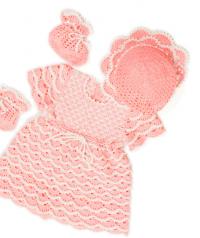 Как связать  детское платье и шляпка