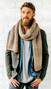 Как связать  мужской простой шарф