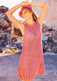 Как связать спицами вязаное розовое платье без рукавов