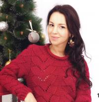 Как связать спицами красный свитер