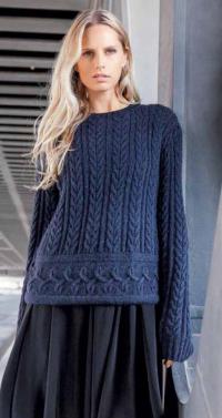 Как связать спицами пуловер крупной вязки с рельефным узором