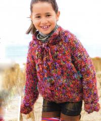 Как связать спицами теплый детский пуловер