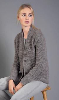 Как связать спицами свободный жакет жемчужным узором