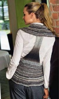 Как связать спицами круглый жилет