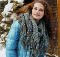 Как связать спицами цветная шаль с кистями