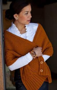 Как связать спицами шаль-трансформер с рельефным узором