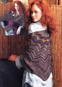 Как связать спицами шаль-трансформер с зигзагообразным узором