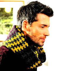 Как связать спицами шарф для мужчины с жаккардовым узором