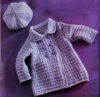 Как связать спицами детское пальто и берет