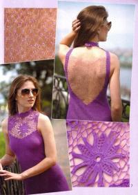 Как связать крючком платье с открытой спиной длиной до колена