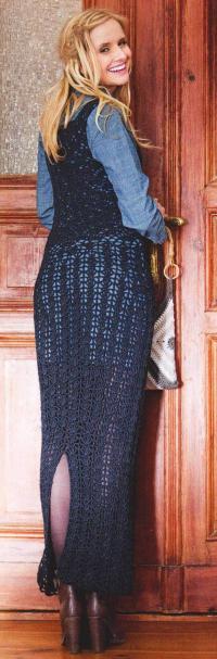 Как связать крючком платье-сарафан