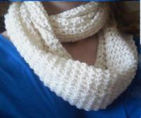 Как связать крючком белый шарф снуд 