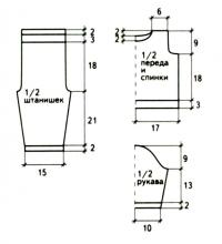 Схема вязания костюм из кофточки и штанов для девочки 1,5 лет раздел для детей детские штанишки